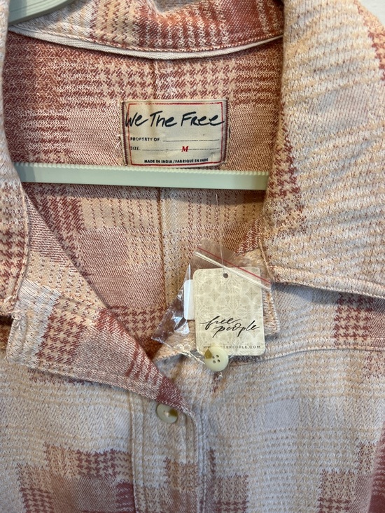 We The Free Pink Plaid Button-Front Jacket - Picture 8 of 8